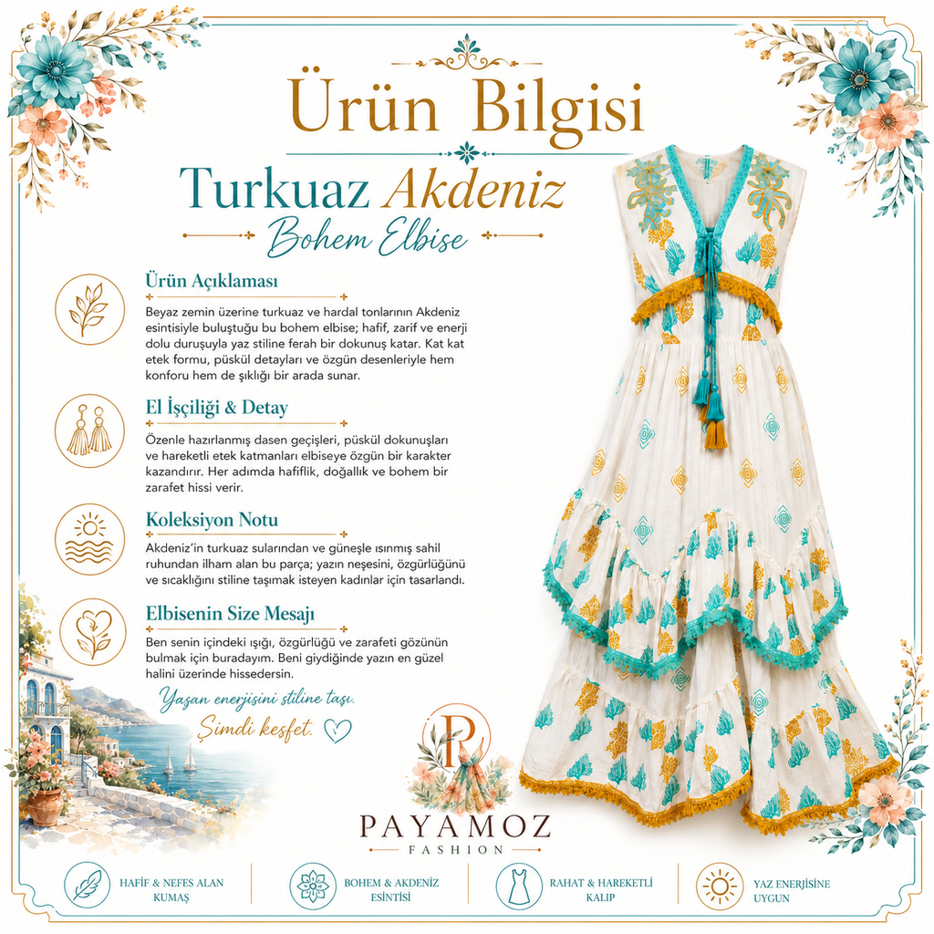 Turkuaz Akdeniz Bohem