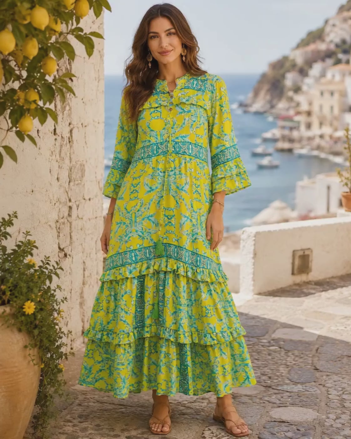Sarı Akdeniz Elbise